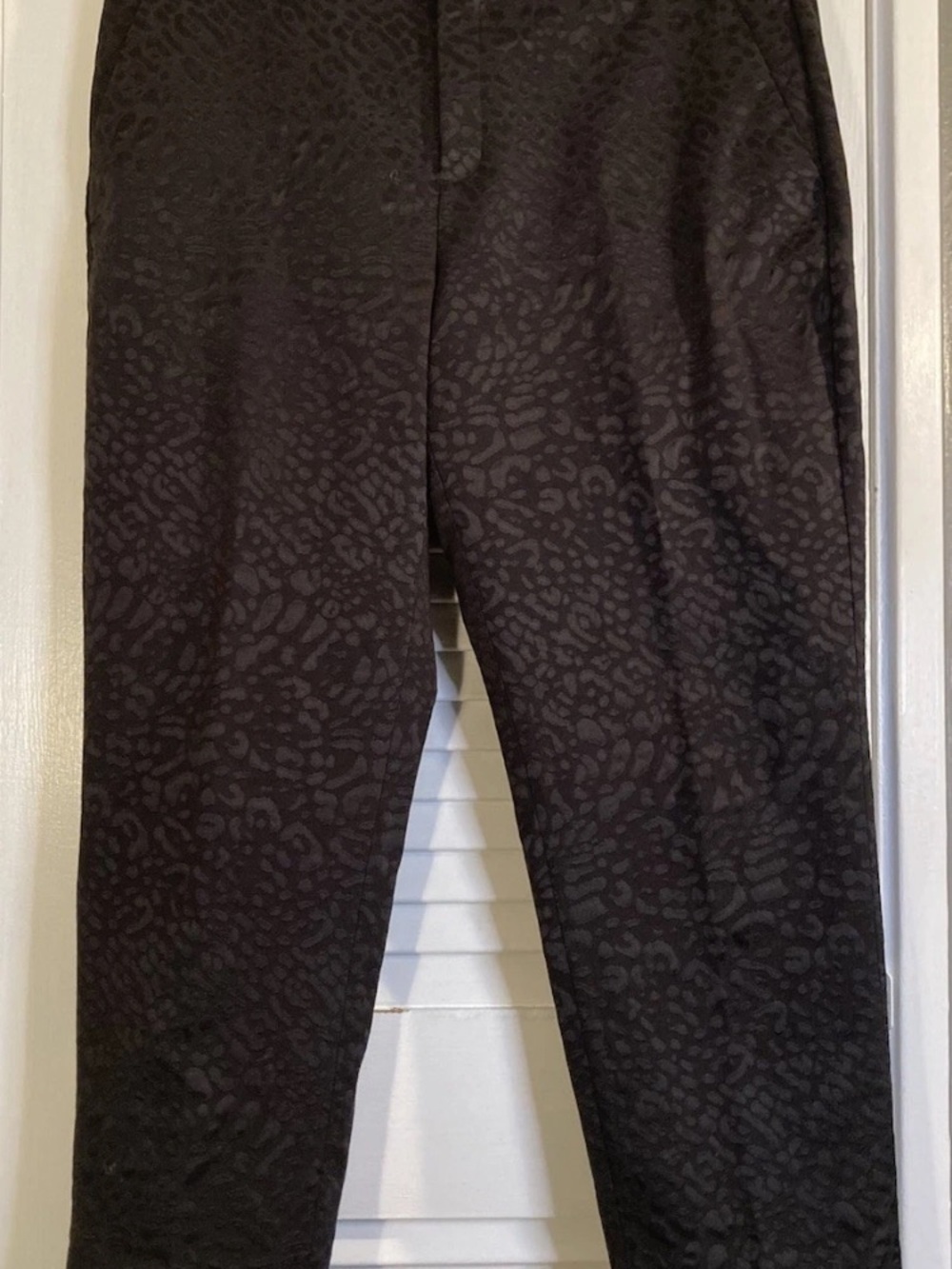 Black animal print cropped Dress Pants